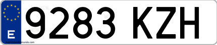 Ejemplo de matrícula de coche ordinaria 9283 KZH