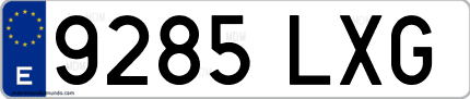 Ejemplo de matrícula de coche ordinaria 9285 LXG