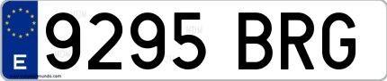 Ejemplo de matrícula española 9295 BRG