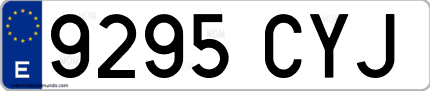 Ejemplo de matrícula de coche ordinaria 9295 CYJ
