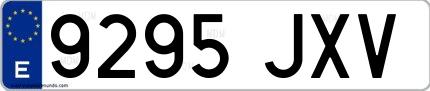 Ejemplo de matrícula española 9295 JXV