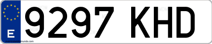 Ejemplo de matrícula de coche ordinaria 9297 KHD