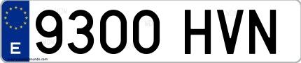 Ejemplo de matrícula española 9300 HVN