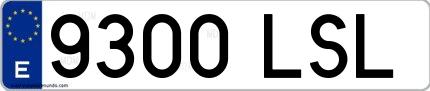 Ejemplo de matrícula española 9300 LSL