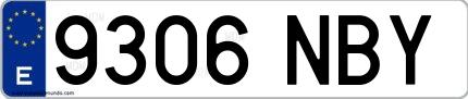Ejemplo de matrícula española 9306 NBY
