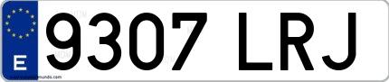 Ejemplo de matrícula española 9307 LRJ