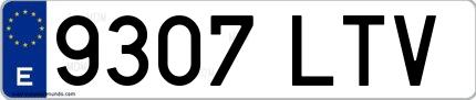 Ejemplo de matrícula española 9307 LTV