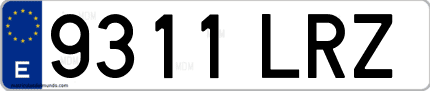 Ejemplo de matrícula de coche ordinaria 9311 LRZ