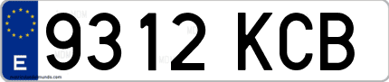 Ejemplo de matrícula de coche ordinaria 9312 KCB