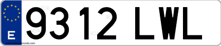 Ejemplo de matrícula de coche ordinaria 9312 LWL