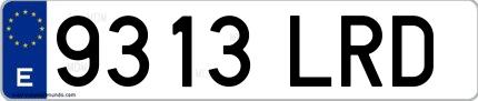 Ejemplo de matrícula española 9313 LRD