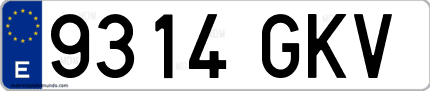 Ejemplo de matrícula de coche ordinaria 9314 GKV