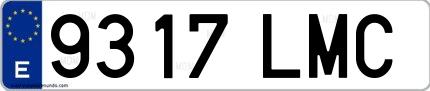 Ejemplo de matrícula española 9317 LMC
