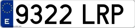 Ejemplo de matrícula española 9322 LRP