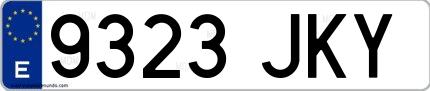 Ejemplo de matrícula española 9323 JKY