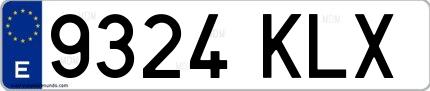 Ejemplo de matrícula española 9324 KLX