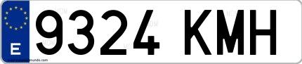 Ejemplo de matrícula española 9324 KMH