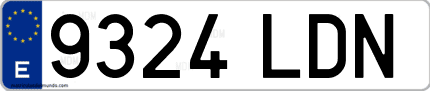 Ejemplo de matrícula de coche ordinaria 9324 LDN