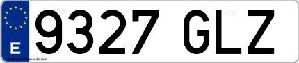 Ejemplo de matrícula española 9327 GLZ