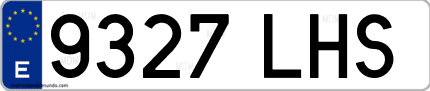 Ejemplo de matrícula de coche ordinaria 9327 LHS