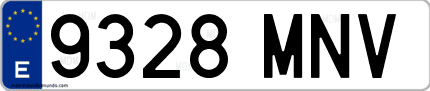 Ejemplo de matrícula de coche ordinaria 9328 MNV
