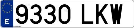 Ejemplo de matrícula española 9330 LKW
