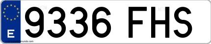 Ejemplo de matrícula española 9336 FHS