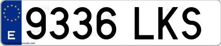 Ejemplo de matrícula española 9336 LKS