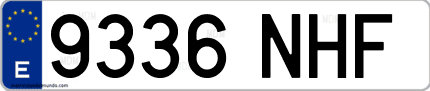 Ejemplo de matrícula de coche ordinaria 9336 NHF