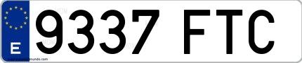 Ejemplo de matrícula española 9337 FTC