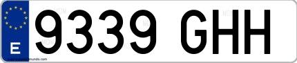 Ejemplo de matrícula española 9339 GHH