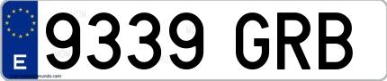 Ejemplo de matrícula española 9339 GRB