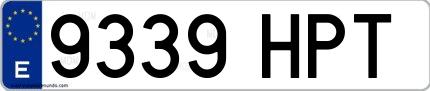 Ejemplo de matrícula española 9339 HPT