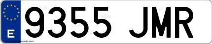 Ejemplo de matrícula española 9355 JMR