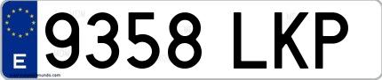 Ejemplo de matrícula española 9358 LKP