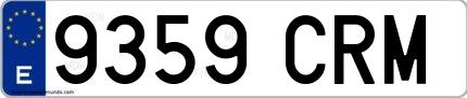 Ejemplo de matrícula española 9359 CRM