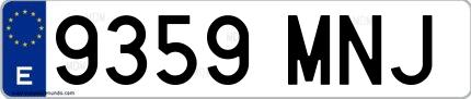 Ejemplo de matrícula española 9359 MNJ