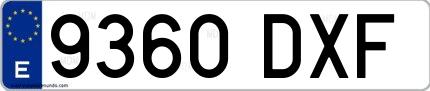 Ejemplo de matrícula española 9360 DXF
