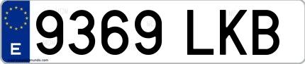 Ejemplo de matrícula española 9369 LKB