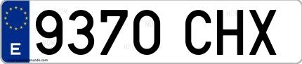 Ejemplo de matrícula española 9370 CHX