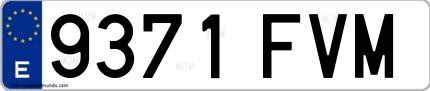 Ejemplo de matrícula española 9371 FVM