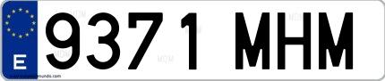 Ejemplo de matrícula española 9371 MHM