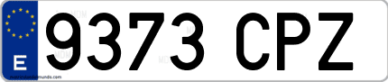 Ejemplo de matrícula de coche ordinaria 9373 CPZ