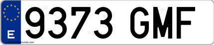 Ejemplo de matrícula de coche ordinaria 9373 GMF