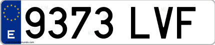 Ejemplo de matrícula de coche ordinaria 9373 LVF