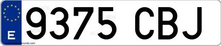 Ejemplo de matrícula española 9375 CBJ