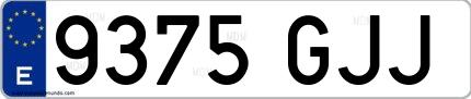 Ejemplo de matrícula española 9375 GJJ