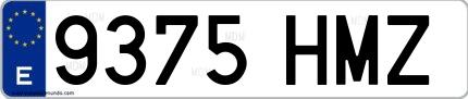 Ejemplo de matrícula española 9375 HMZ