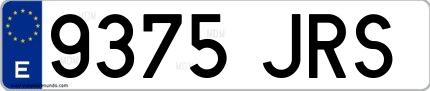 Ejemplo de matrícula española 9375 JRS
