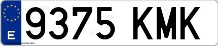 Ejemplo de matrícula española 9375 KMK